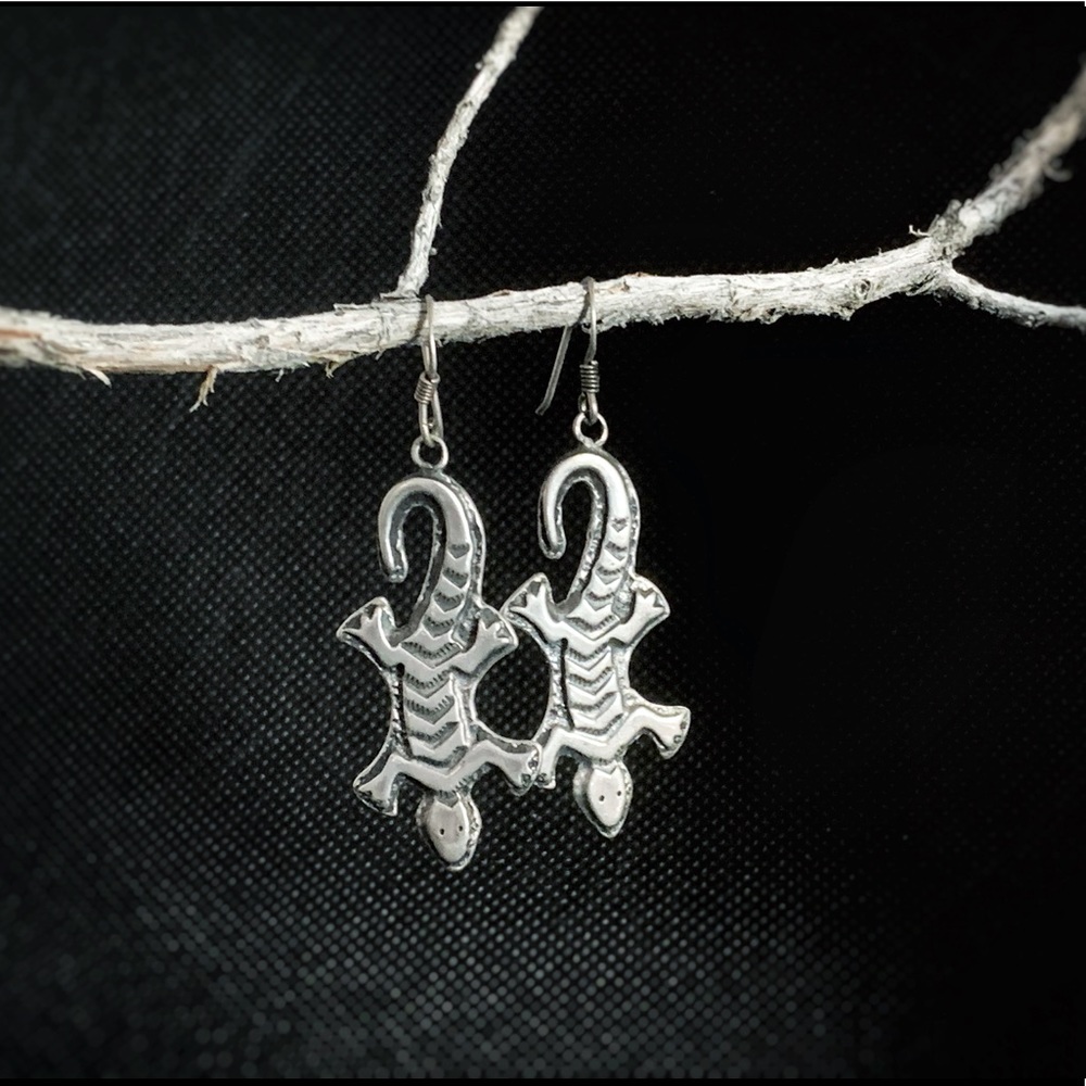 Sterling Silver lizard earrings